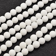 Natural Malaysia Jade Beads Strands, Round, Dyed & Heated, Frosted, 6mm, Hole: 1mm, about 64pcs/strand, 15 inch(G-A152-G-6mm)