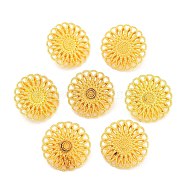 Tibetan Style Shank Buttons, Cadmium Free & Lead Free, Flower, Golden, 17x6mm, Hole: 2.5mm(TIBE-R179-RG-LF)