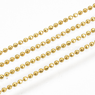 Brass Ball Chains, Faceted, Long-Lasting Plated, Soldered, with Spool, Cadmium Free & Nickel Free & Lead Free, Golden, 1.2mm, about 32.8 Feet(10m)/roll(X-CHC-S008-004E-G)