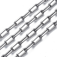 Unwelded Iron Paperclip Chains, Drawn Elongated Cable Chains, with Spool, Gunmetal, 13.7x5.6x1.5mm, about 32.8 Feet(10m)/roll(CH-S125-18B-01)