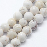 Natural Magnesite Beads Strands, Round, 6mm, Hole: 0.8mm, about 63pcs/strand,  14.76 inch(37.5cm)(G-I199-27-6mm)