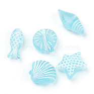 Craft Style Transparent Acrylic Charms, Mixed Shapes, Light Sky Blue, 11~16.5x6~13x4~5.5mm, Hole: 1mm, about 1260pcs/500g(TACR-S131-06)
