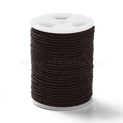 Braided Nylon Threads, Mambo Thread, with Spool, for Jewelry Making, Round, Coconut Brown, 1mm, about 6 yards/roll(NWIR-D056-01G)