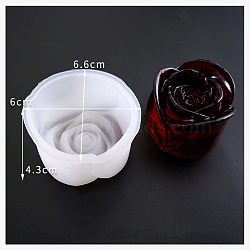 Silicone Molds, Resin Casting Molds, For UV Resin, Epoxy Resin Jewelry Making, Flower, White, 60x66x43mm(DIY-I011-26)