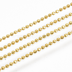 Brass Ball Chains, Faceted, Long-Lasting Plated, Soldered, with Spool, Cadmium Free & Nickel Free & Lead Free, Golden, 1.2mm, about 32.8 Feet(10m)/roll(X-CHC-S008-004E-G)