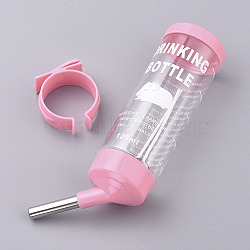 No Drip Small Animal Water Bottle, for Small Pet/Bunny/Ferret/Hamster/Guinea Pig/Rabbit, Pink, 163x69x41mm, Hole: 3mm, Capacity: 125ml(AJEW-WH0014-61C)