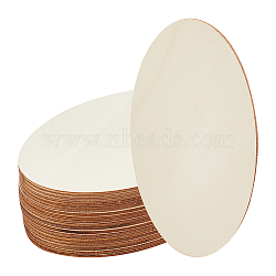 Unfinished Wood Sheets, Poplar Wood Craft Supplies, Oval, Old Lace, 14.9x9x0.25cm, 5pcs/bag(DIY-WH0034-93)