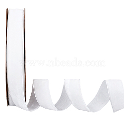 Velvet Ribbon, Single Side, for Gift Packing, Party Decoration, White, 1 inch(25mm), about 18.59~19.69 Yards(17~18m)/Roll(SRIB-WH0006-18K)