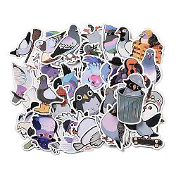 50Pcs Paper Stickers, for DIY Scrapbooking, Journal Decoration, Pigeon, Mixed Color, 33~77x32~69x0.1mm, about 50Pcs/Bag(DIY-M055-03)