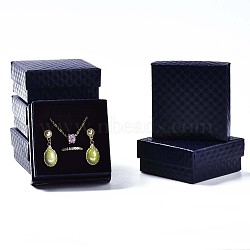 Square Cardboard Jewelry Boxes, with Sponge Inside, for Earring & Ring & Pendant, Dark Slate Blue, 7.5x7.5x3.5cm, Inner Size: 7x7cm(CBOX-N012-34A)