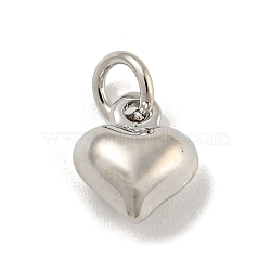 Brass Charms, Heart Charms, Platinum, 9.5x8x5.5mm, Hole: 3mm(KK-G490-08P)