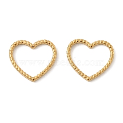 304 Stainless Steel Linking Rings, Heart Link, Golden, 14x16x2mm(STAS-K354-07B-G)