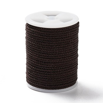 Braided Nylon Threads, Mambo Thread, with Spool, for Jewelry Making, Round, Coconut Brown, 1mm, about 6 yards/roll
