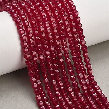 Lab Grown Red Corundum Beads Strands, Lantern, 4~5x4~5x4~5mm, Hole: 0.6mm, about 77pcs/strand, 15.16''(38.5cm)