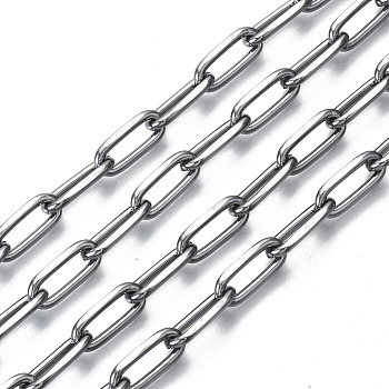 Unwelded Iron Paperclip Chains, Drawn Elongated Cable Chains, with Spool, Gunmetal, 13.7x5.6x1.5mm, about 32.8 Feet(10m)/roll