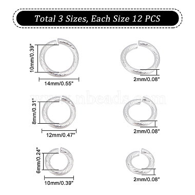 Unicraftale 36Pcs 3 Style 304 Stainless Steel Jump Ring(STAS-UN0027-84)-5