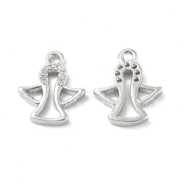 Platinum Clear Angel & Fairy Brass+Cubic Zirconia Charms