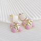 Flower Brass Enamel Stud Earrings for Women(EJEW-Q391-19G)-1