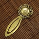 18mm Clear Domed Glass Cabochon Cover for Antique Golden DIY Alloy Portrait Bookmark Making(DIY-X0118-AG-NR)-2