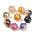 Two Tone Opaque Acrylic Beads, Round, with Glitter Powder, Mixed Color, 16mm, Hole: 2mm(OACR-B051-02B)