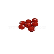 Printed Round Silicone Focal Beads, Red, 15x15mm, Hole: 2mm(SI-JX0056A-133)