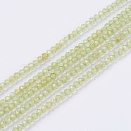 Natural Peridot Beads Strands, Faceted, Round, 2mm, Hole: 0.5mm, about 200pcs/strand, 15.5 inch(G-J376-78-2mm)