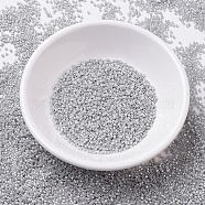 MIYUKI Delica Beads, Cylinder, Japanese Seed Beads, 11/0, (DB0252) Opaque Gray Luster, 1.3x1.6mm, Hole: 0.8mm, about 10000pcs/bag, 50g/bag(SEED-X0054-DB0252)