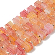 Handwork Lampwork Beads, with Glass Spacer Beads, Square, Light Salmon, 6x6x5~5.5mm, Hole: 0.9mm, about 54~55pcs/strand, 15.75~15.94''(40~40.5cm)(LAMP-B022-01C)