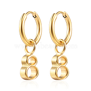 Stainless Steel Number 8 Dangle Earrings for Women(KV1004-1)