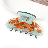 Cellulose Acetate(Resin) Claw Hair Clips, Koi Fish, Orange, 92x50mm(PW-WG59FC3-01)