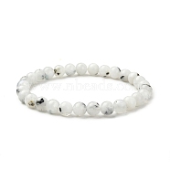 Natural Rainbow Moonstone Round Beaded Stretch Bracelet, Inner Diameter: 2-3/8 inch(6cm)(BJEW-TA00343)