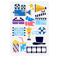 Plastic Drawing Painting Stencils Templates, for Painting on Scrapbook Fabric Tiles Floor Furniture Wood, Rectangle, Movie Scenes, 29.7x21cm(DIY-WH0396-459)