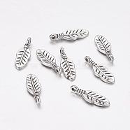 Tibetan Style Alloy Pendants, Cadmium Free & Nickel Free & Lead Free, Antique Silver, 17mm long, 6mm wide, 1.5mm thick hole: 1mm(X-LF0189Y-NF)