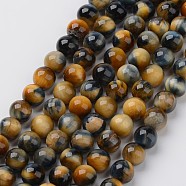 Natural Tiger Eye Beads Strands, Round, 8.5mm, Hole: 1mm, about 47pcs/strand, 15.5 inch(G-G898-8mm)