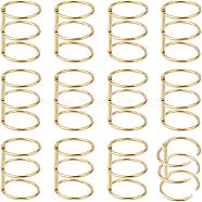 Nbeads 3 Ring Iron Loose Leaf Book Binder Hinged Rings, Binding Combs, Comb Binding Spines, Light Gold, 4.25x4.3cm, Inner Diameter: 2.9cm, 12pcs/set(IFIN-NB0001-45)