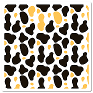 PET Plastic Hollow Out Drawing Painting Stencils Templates, Square, Leopard Print Pattern, 18x18cm(DIY-WH0286-041)