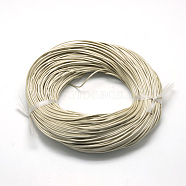 Spray Painted Cowhide Leather Cords, Pale Goldenrod, 2.0mm, about 100yards/bundle(300 feet/bundle)(WL-R001-2.0mm-49)