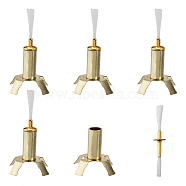 4Pcs Alloy 4 Claw Wick Holder, 4Pcs Replacement Fiberglass Torch Wicks, with Alloy Tube Holder, for Replacement Fiberglass Torch Wicks, Windproof Oil Lamp Accessories, Golden & Light Gold, 8pcs/set(FIND-CA0008-14)