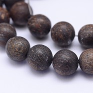 Natural Bronzite Beads Strands, Frosted, Round, 10mm, Hole: 1mm, about 38pcs/strand, 15.5 inch(X-G-D745-10mm)