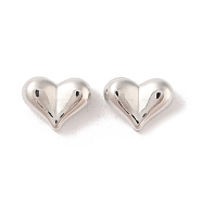 CCB Plastic Beads, Heart, Platinum, 10x9x6mm, Hole: 1.5mm(X-CCB-N006-43P)