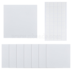 Frosted PP Plastic Lamp Shade Diffusers, White, with Double-Sided Adhesive Acrylic Sticker, Square, Diffusers: 180x180x1mm, 8pcs, Sticker: 20x20x0.8mm, 60pcs(FIND-FH0008-73B)