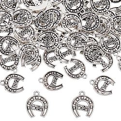 Tibetan Style Alloy Pendants, Horseshoes, Cadmium Free & Lead Free, Antique Silver, 17.5x14.5x2mm, Hole: 2mm, 100pcs/box(TIBE-SC0004-54)