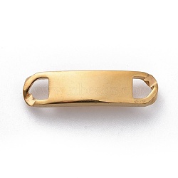304 Stainless Steel Links connectors, Rectangle, Golden, 25x6x3mm, Hole: 4x3mm(STAS-G205-13G)