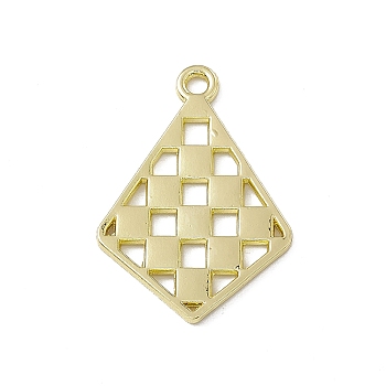 Alloy Pendants, Kite with Square Charm, Light Gold, 27x19x1.5mm, Hole: 2mm