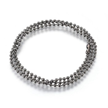 Stainless Steel Ball Chain Necklace Making, Gunmetal, 22.5 inch(57.2cm), 2.5mm