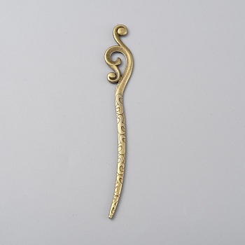 Alloy Hair Sticks, Hair Accessories for Women, Antique Bronze, 160x22x3.5mm