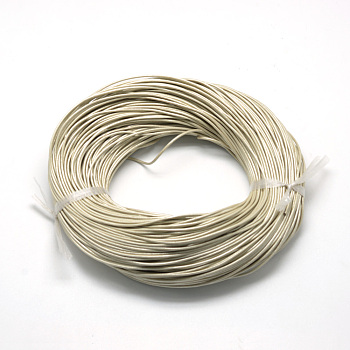 Spray Painted Cowhide Leather Cords, Pale Goldenrod, 2.0mm, about 100yards/bundle(300 feet/bundle)