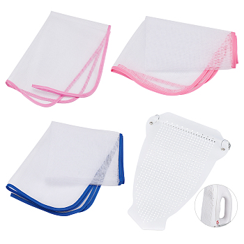 4Pcs 4 Style Iron Shoe Cover & Polyester Mat and Nylon Heat Resistant Protective Mesh Cloth & Pad, Mixed Color, 233~900x158~490x0.5~6mm, 1pc/style