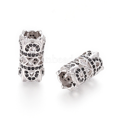 Brass Micro Pave Cubic Zirconia European Beads(OPDL-L016-03A-P)-2