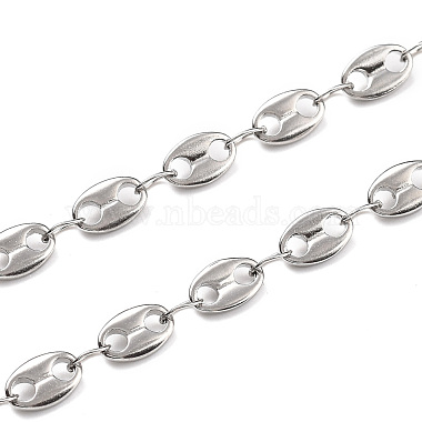 304 Stainless Steel Coffee Bean Chain Necklaces(X-NJEW-JN02917)-2